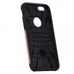 Wholesale iPhone 7 Pixel Armor Hybrid Kickstand Case (Black)